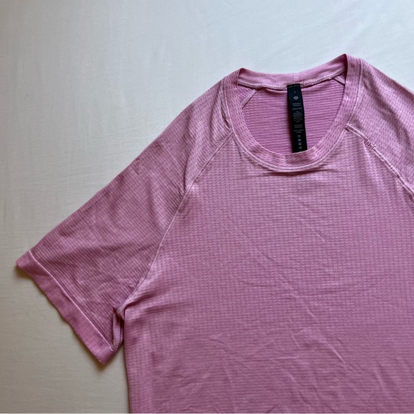 LULULEMON ATHLETICA pink knit raglan athletic work out outdoors tshirt - Picture 2 of 4